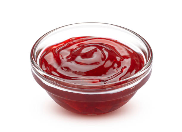 istock Strawberry jam isolated on white background 1334868425