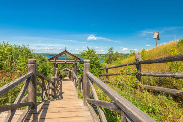 istock A wooden staircase from Mount Levitan 1334872778