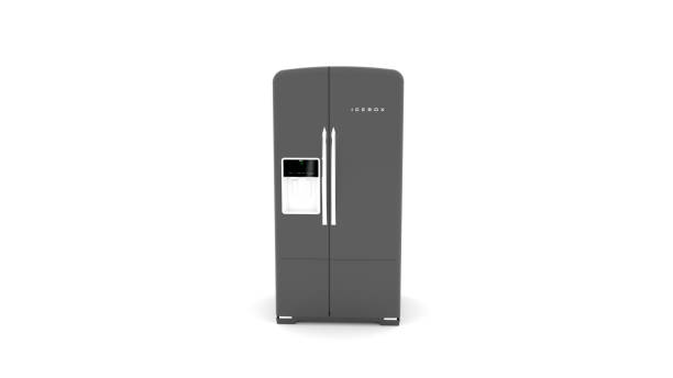 istock Modern Icebox. Isolated on white background.3d illustration. 1334882514