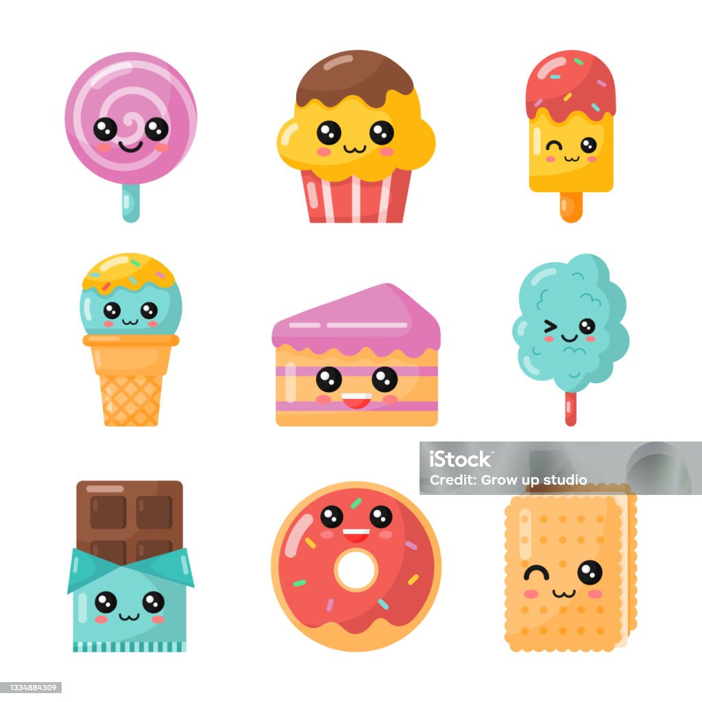 Ilustración de Conjunto De Postre De Dibujos Animados Kawaii Dulces Dulces Sobre Fondo Blanco Ilustración Vectorial y más Vectores Libres de Derechos de Buñuelo en forma de rosca - iStock Ilustración de Conjunto De Postre De Dibujos Animados Kawaii Dulces Dulces Sobre Fondo Blanco Ilustración Vectorial y más Vectores Libres de Derechos de Buñuelo en forma de rosca - iStock