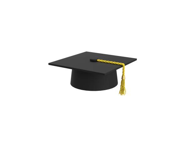 sombrero de graduación renderizado 3d - birrete fotografías e imágenes de stock