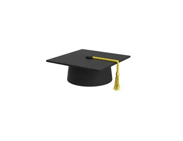 Photo of graduation hat 3D render