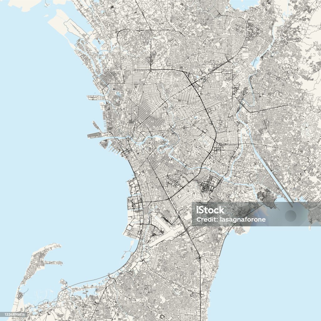 Color Manila Map Manila Philippines Vector Map Stock Illustration - Download Image Now ...