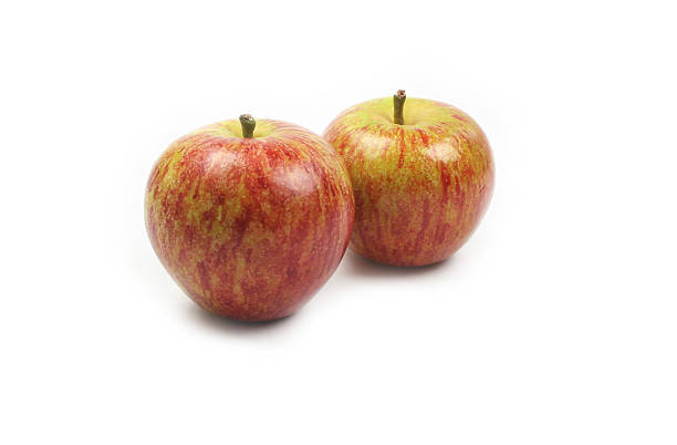 Cox apples on white background stock photo