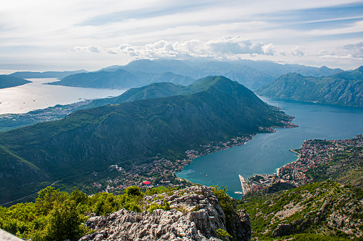 Bay of Kotor, Kotorska Boka, The gulf of Kotor is one of most iconic landmarks of Montenegro in the waters of the Adriatic sea.