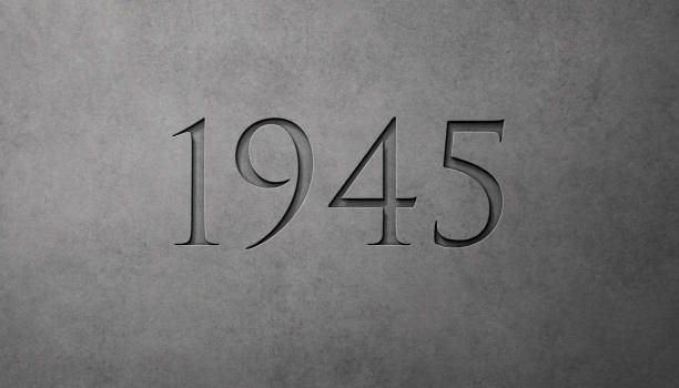 Engraved Historical Year 1945 Engraved Historical Year 1945 On Textured Old Surface engraved image photos stock pictures, royalty-free photos & images