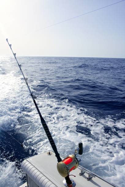 istock Boat trolling fishing on Mediterranean 1334908067