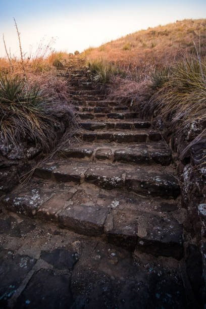 istock Run down stone staircase up the side of a hill 1334908131