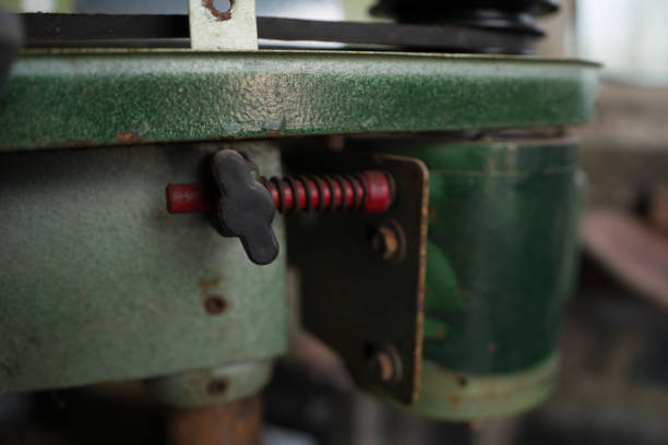 istock close-up of a fitting on an old bench press drill 1334912221