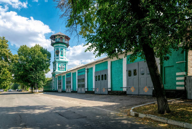 zabytkowa wieża ciśnień straży pożarnej - social history flash zdjęcia i obrazy z banku zdjęć