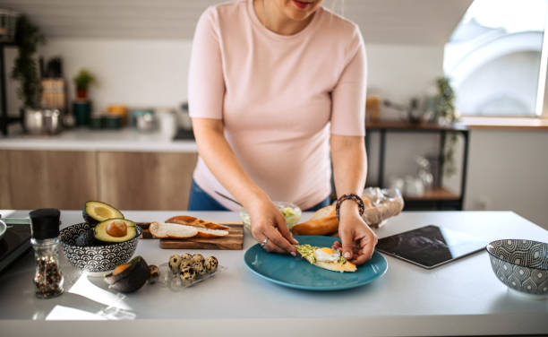 Pregnant woman's healthy meal