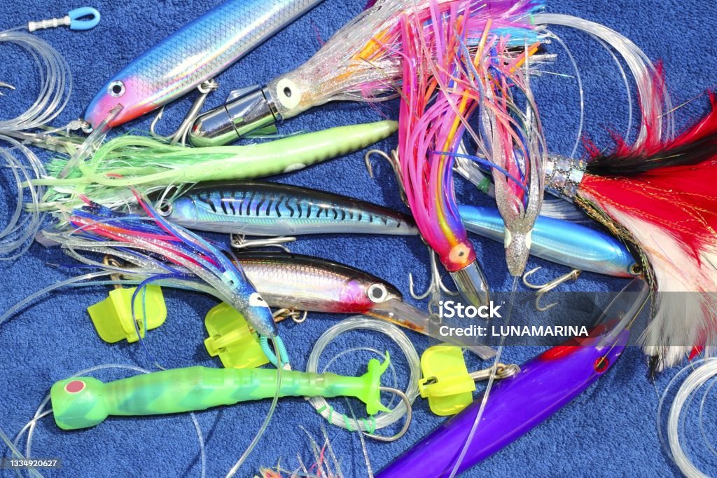 Big Game Fishing Lures Hook For Tuna Marlin Stock Photo - Download Image  Now - Fishing Bait, Fishing Bobber, Wahoo - Fish - iStock