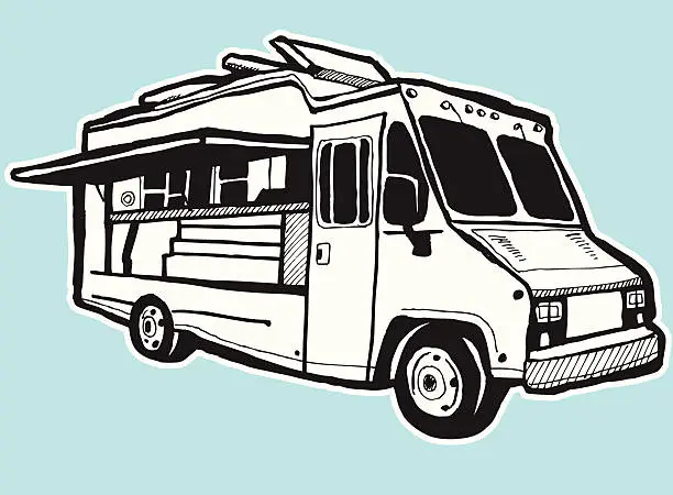 Vector illustration of Food Truck has arrived