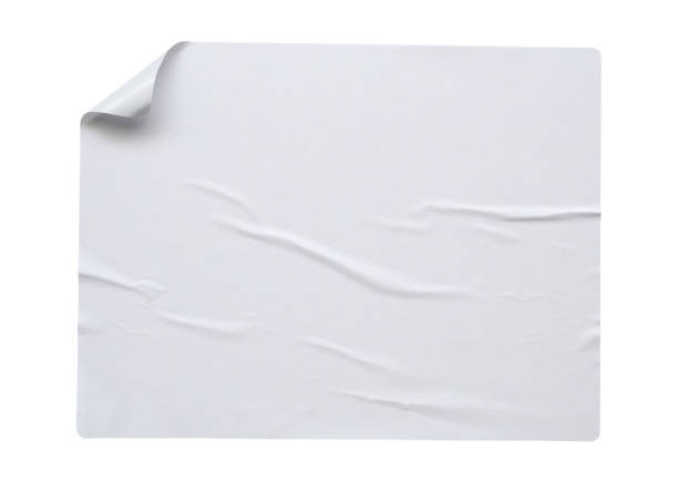 istock Blank paper sticker label texture isolated on white background 1334932241