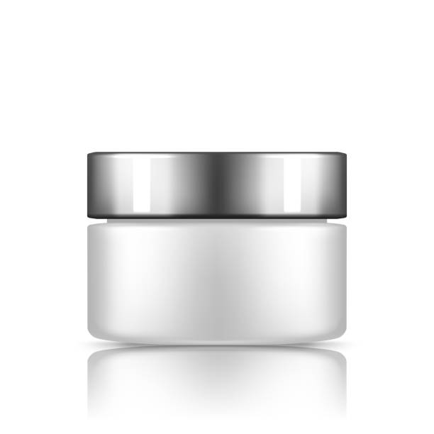 istock White cosmetic jar with silver cap mockup isolated from background lotion, cream, powder 1334932266