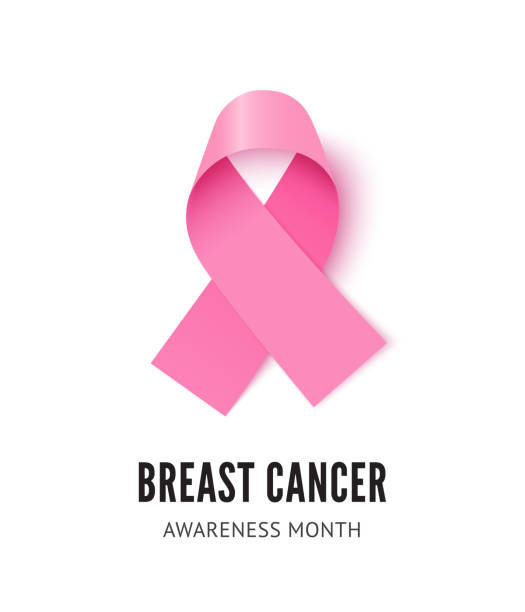 illustrations, cliparts, dessins animés et icônes de illustration vectorielle du ruban de sensibilisation au cancer du sein isolée sur fond blanc - lutte contre le cancer du sein