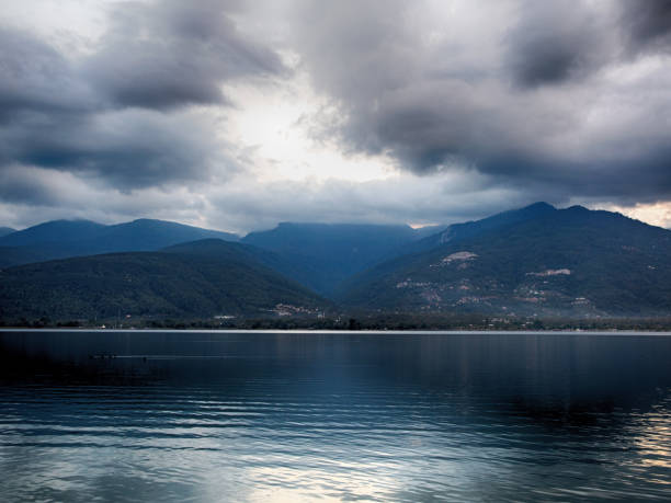 istock Lake and Mountain view , Cold and Gloomy Weather 1334937086