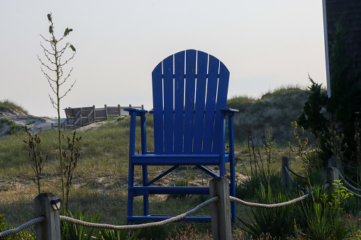 Big blue rocking chair