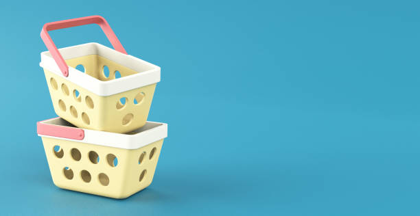 istock Shopping Basket with Colorful Background 1334944845