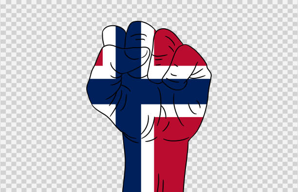 flaga norwegii kolorowa ręka izolowana na png lub przezroczystym tle, symbole norwegii szablon dla banera, karty, reklamy, promocji, magazynu, wektora, najlepszego złotego medalisty kraju sportowego - sport magazine day usa stock illustrations