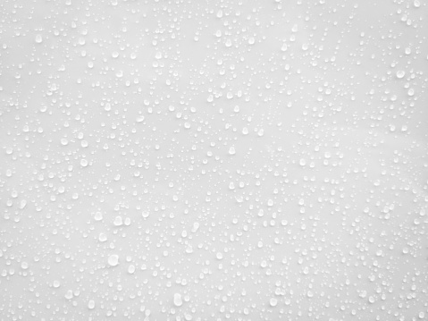 Water drops on white surface background.