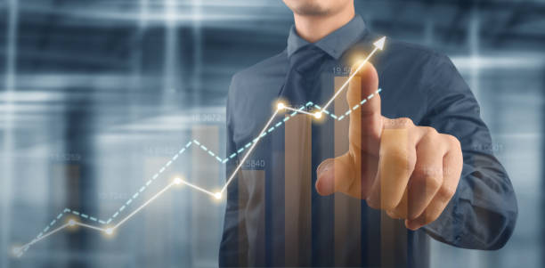 istock Businessman plan graph growth increase of chart positive indicators 1334955787