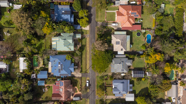 istock Aerial View Over a Regional City Suburb 1334960012