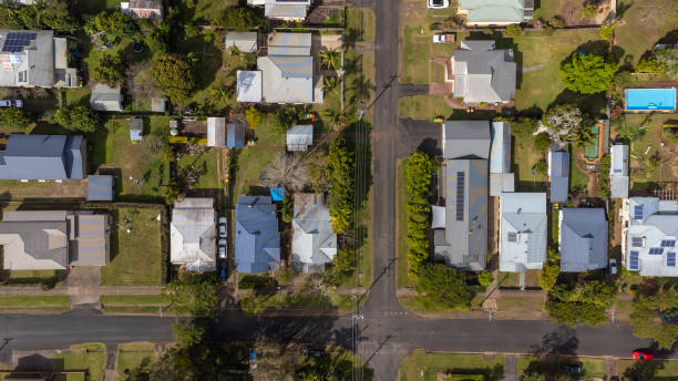 istock Aerial View Over a Regional City Suburb 1334960015