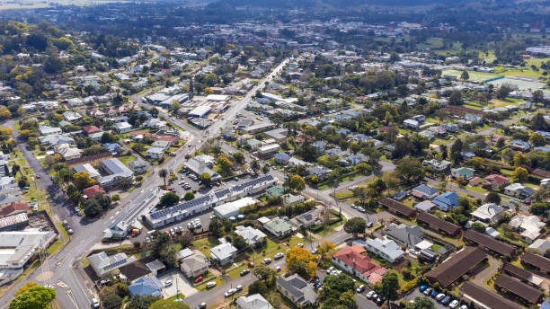 istock Aerial View Over a Regional City Suburb 1334960023