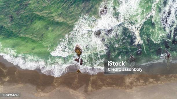 Coastline In Mendocino County Stock Photo - Download Image Now - Mendocino, Aerial View, Beach