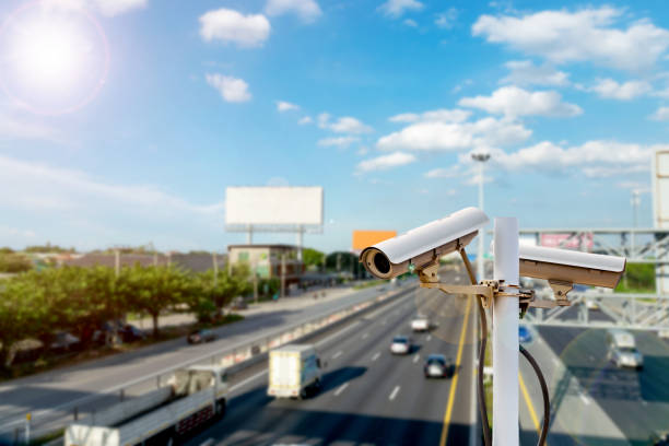 istock Traffic CCTV cameras on the overpass. 1334966890