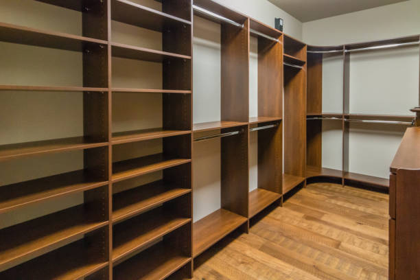 istock Brown colors throughout walk in closet 1334968927