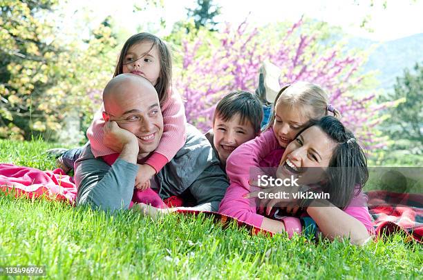 Happy Family Stock Photo - Download Image Now - Adult, Blanket, Cheerful
