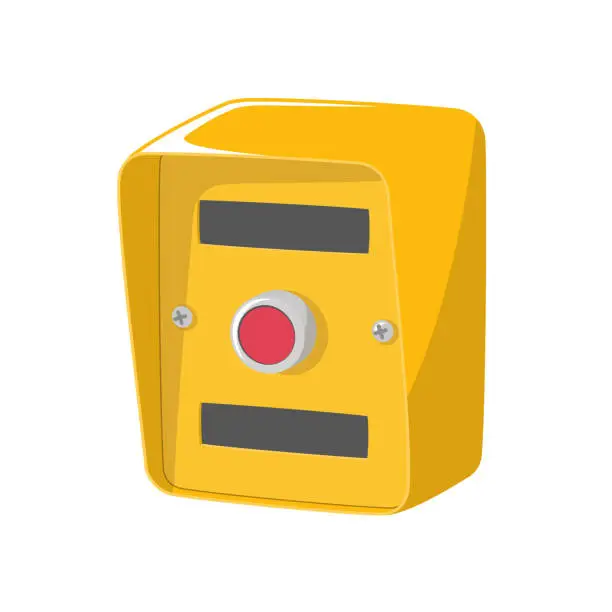 Vector illustration of All off  push button signal. Pedestrian traffic light.