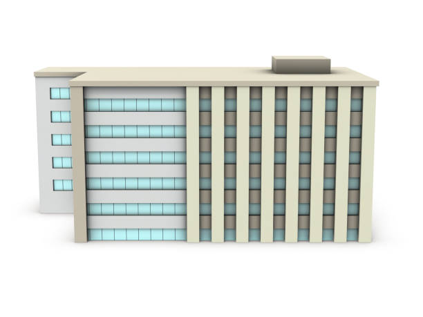 istock Miniature hospital. Buildings and real estate. White background. 3D rendering. 1334971532