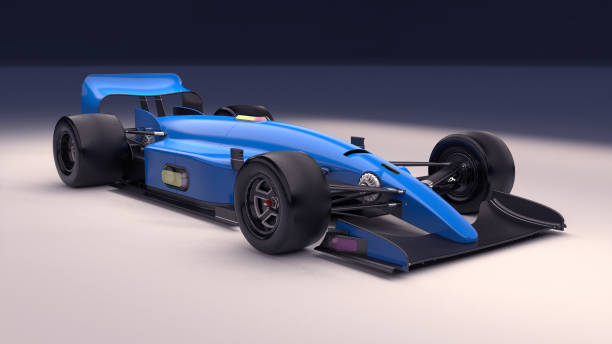 istock Modern autonomous electric race car shot from 3/4 front side view. Camera and scanning technology. 1334975138