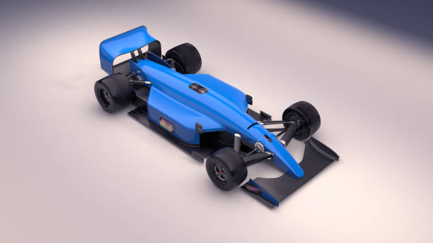 istock Modern autonomous electric race car shot from a top view. Camera and scanning technology. 1334975152