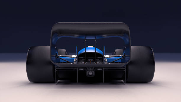 istock Modern autonomous electric race car shot from a rear view. Camera and scanning technology. 1334975174