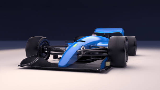 istock Modern autonomous electric race car shot from 3/4 front view. Camera and scanning technology. 1334975274