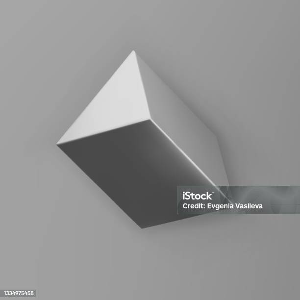 Silver Shadow Render 3d Render Silver Geometric Shape With Shadows Isolated On Grey ...