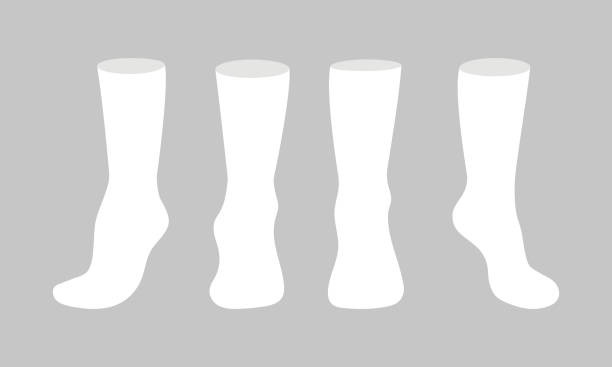 stockillustraties, clipart, cartoons en iconen met white socks template mockup flat style design vector illustration set. - lange sokken