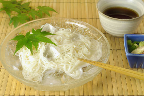 istock Japanese Noodles(so-men) Dishes on the Table 1334978286