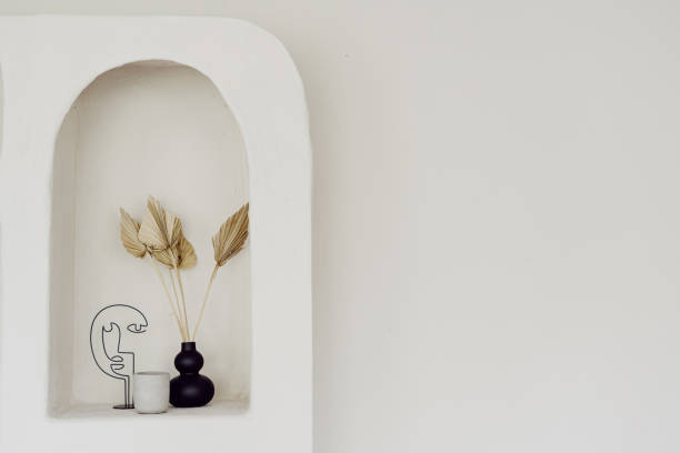 istock Wall decor at interior design, white arch niche. 1334981642