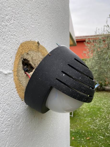 Outdoor lighting Lighting Lamp Light Spotlight on house wall defective