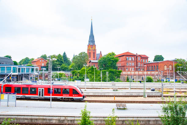 A view of Deutsche Bahn train in the Lubeck main railway station. Taken in Lubeck, Germany on July 16, 2016