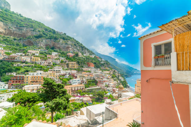 istock Panoramic view of world famous Positano on a sunny day 1334991059