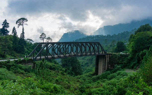 istock Beautiful iron bridge in Uttarakhand, India 1334991279