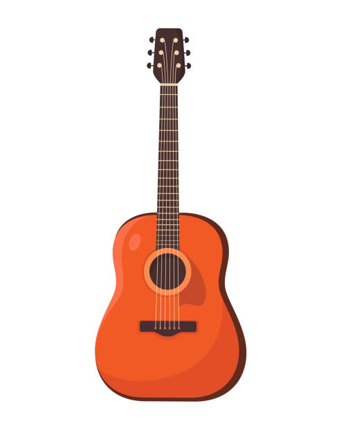 illustrations, cliparts, dessins animés et icônes de guitare. guitare acoustique, instrument de musique à cordes. illustration vectorielle - musical instrument string illustrations