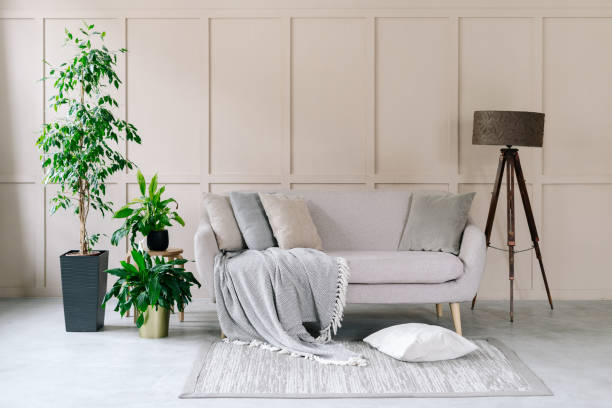 istock Interior design of modern home with decor. 1334993522