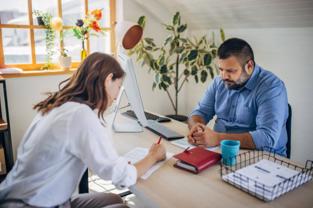 istock Japanese woman on job interview 1334995612